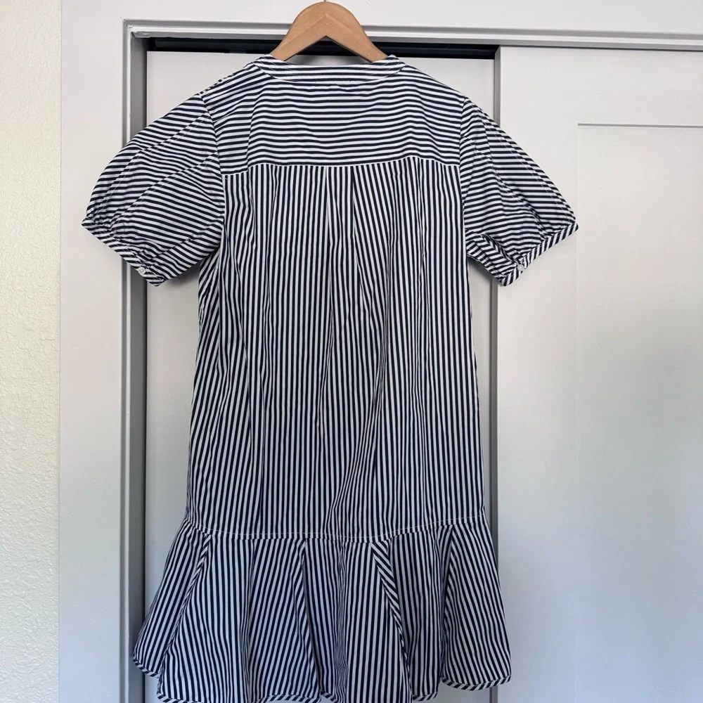 J. Crew Delilah‎ Dress in Striped Cotton Poplin